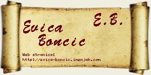 Evica Bončić vizit kartica